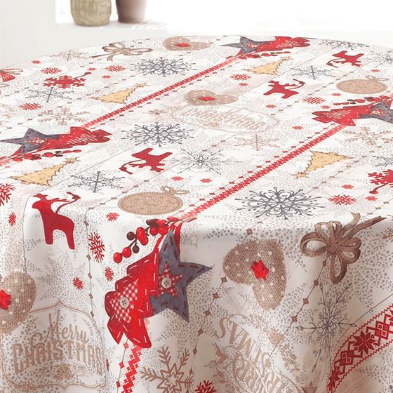 Nappe De Table Sapin Et Toile De No L Beige Franse Tafelkleden