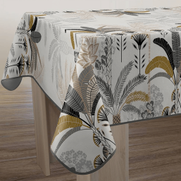 Ecru Polyester Stain-Resistant Tablecloth | Franse Tafelkleden