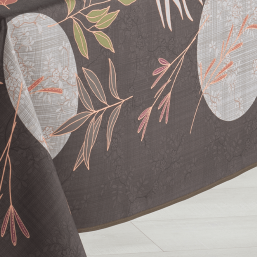 Brown Polyester Tablecloth with Nature Print | Franse Tafelkleden