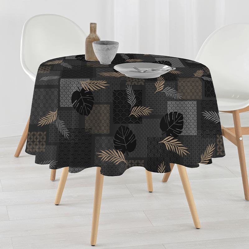Brown Polyester Stain-Resistant Tablecloth - Franse Tafelkleden