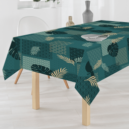 Green Stain-Resistant Polyester Tablecloth - Franse Tafelkleden