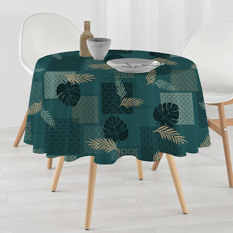Green Stain-Resistant Polyester Tablecloth - Franse Tafelkleden