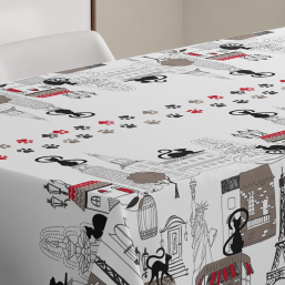 Nappe de table hydrofuge Paris, Rome et New York | Franse Tafelkleden