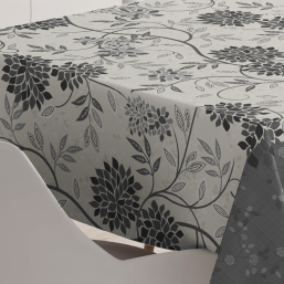 Ecru Grey Polyester Stain-Resistant Tablecloth | Franse Tafelkleden