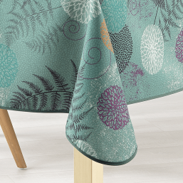 Tablecloth water-repellent dark green dragonfly | Franse Tafelkleden