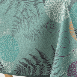 Tablecloth water-repellent dark green dragonfly | Franse Tafelkleden