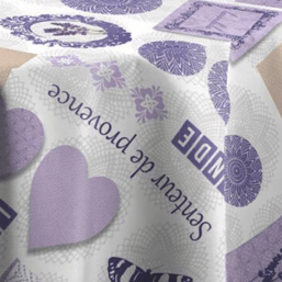 Nappe Écru avec Lilas en Polyester Anti-Taches | Franse Tafelkleden