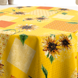 Nappe Jaune en Polyester Anti-Taches | Franse Tafelkleden