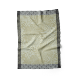 100% cotton kitchen towel by Franse Tafelkleden with palm leaf print.