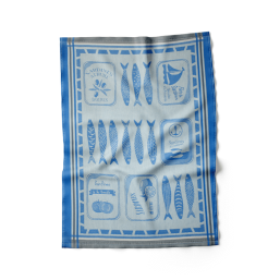 Elegant 100% Cotton Tea Towel Sardines | Franse Tafelkleden