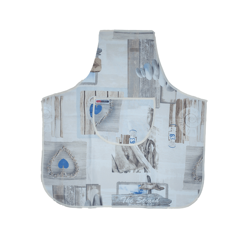 Elegant polyester kitchen apron with beach print | Franse Tafelkleden