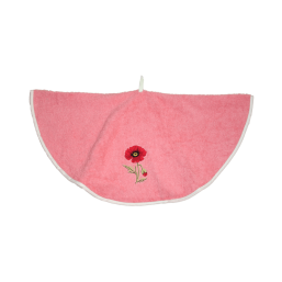 Torchon rond Rose en Coton avec coquelicot | Franse Tafelkleden