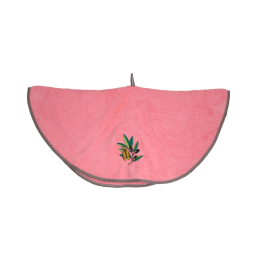 Round Cotton Kitchen Towel pink with olives | Franse Tafelkleden