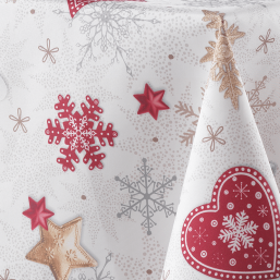 Nappe Blanche Rouge en Polyester Anti-Taches | Franse Tafelkleden