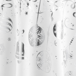 White-Silver Polyester Christmas Tablecloth | Franse Tafelkleden